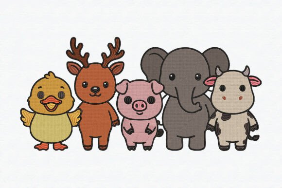 Cute Animal Embroidery Design for Holiday Creations