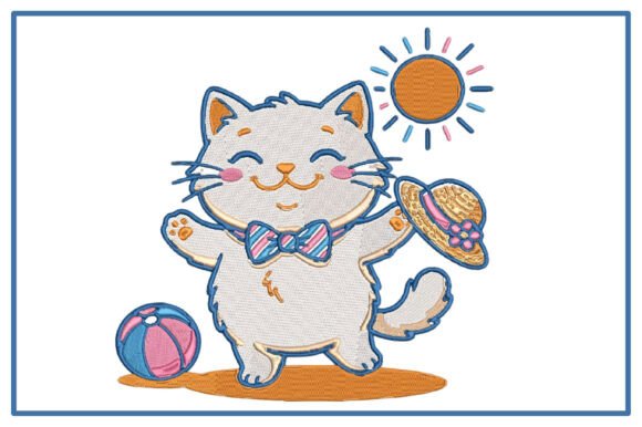 Cute Summer Cat Embroidery Design Review