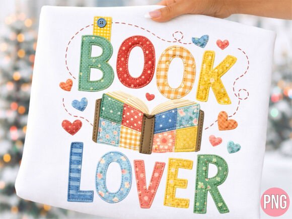 Faux Embroidery Open Book Lover PNG Review