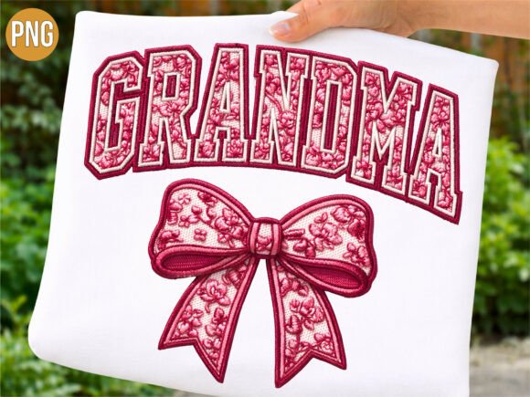 Grandma Floral Embroidery Bow PNG SHIRT Review