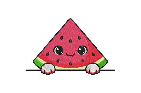 Kawaii Peeking Watermelon Embroidery Review