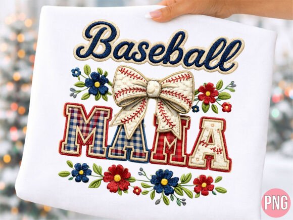 Reviewing Baseball Mama Floral Embroidery Bow PNG